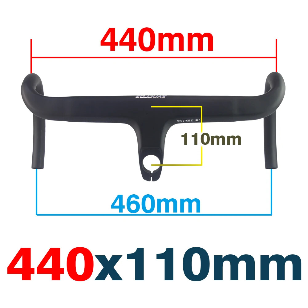 Carbon Road Bike Handlebar Internal Cable Integrated Drop Bar with Spacers