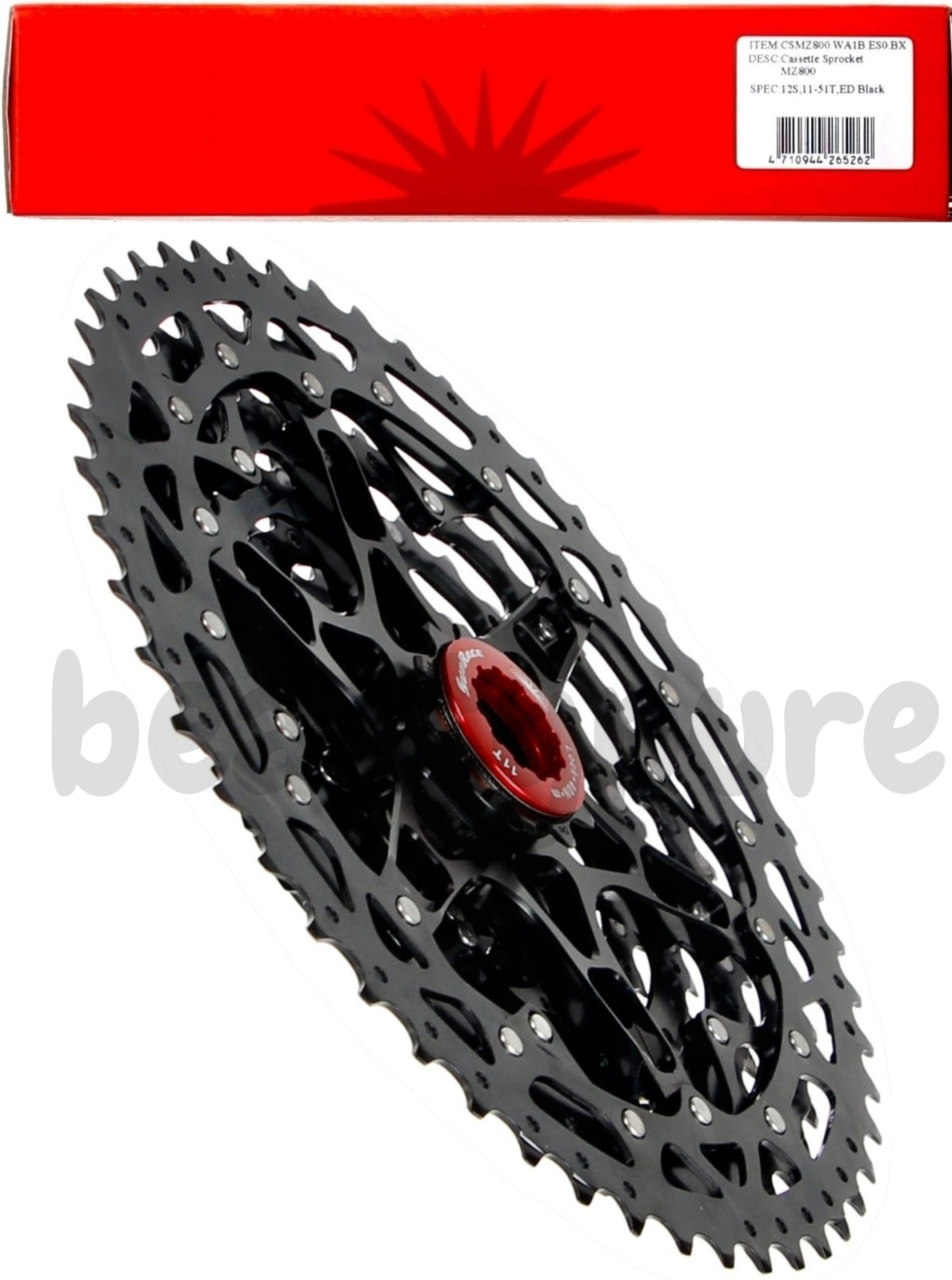 Sunrace Cassette MZ800 11/51T Black for Shimano 12speed NIB