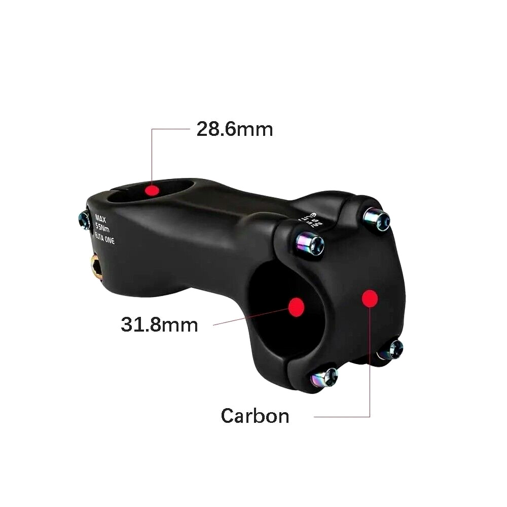 New 2025 MTB Carbon Fiber Stem 60-120mm Road Bike 6 Degree 31.8mm Handlebars -3°