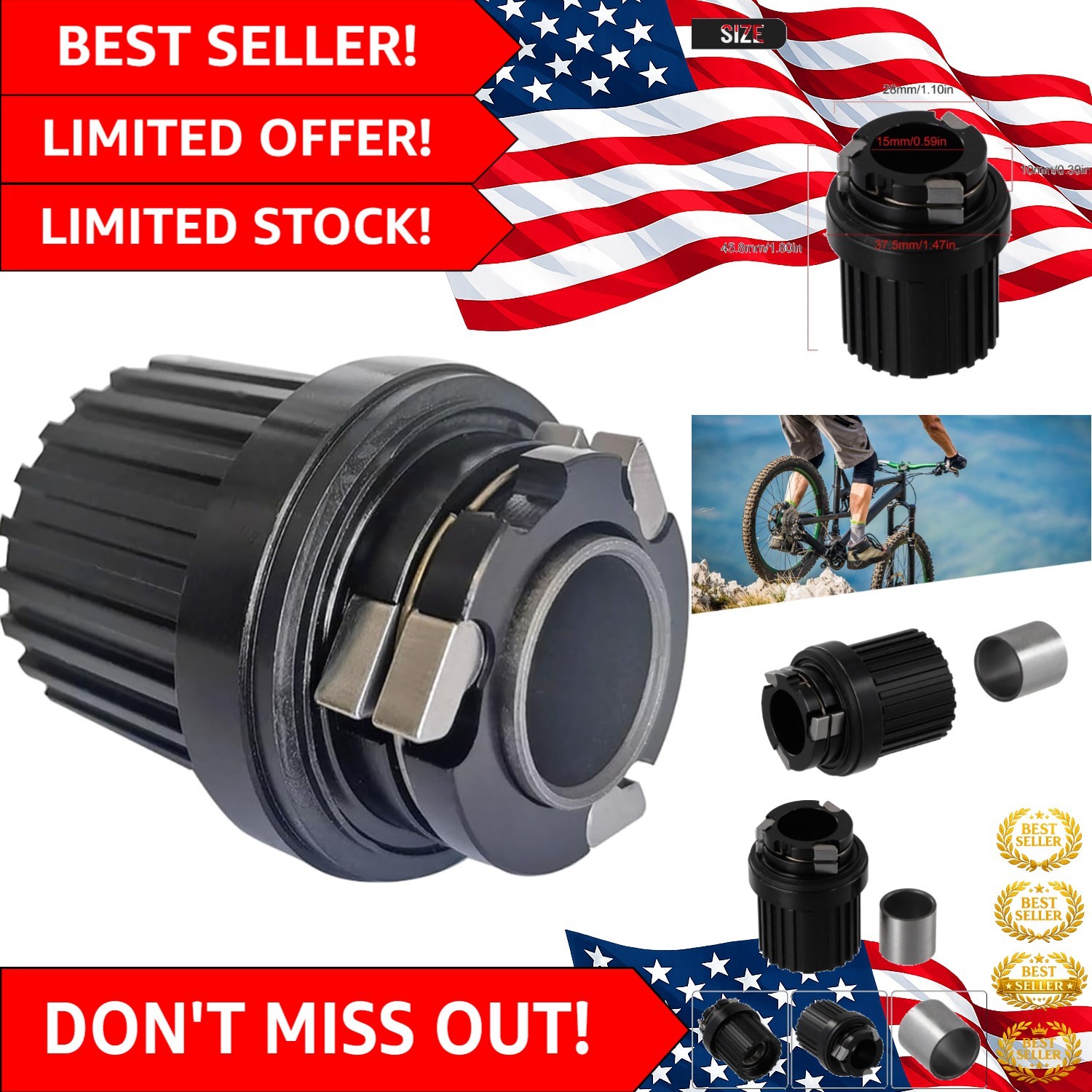 12 speed 3-Pawl bike Freehub, 7075 aluminum alloy Freehub Body For Mountain B…