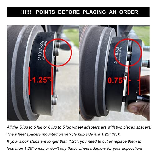 Black Forged 5×5.5 to 8×6.5 Wheel Adapters 2 Inch 2 Inch, 2PC To 8×6.5 Rims