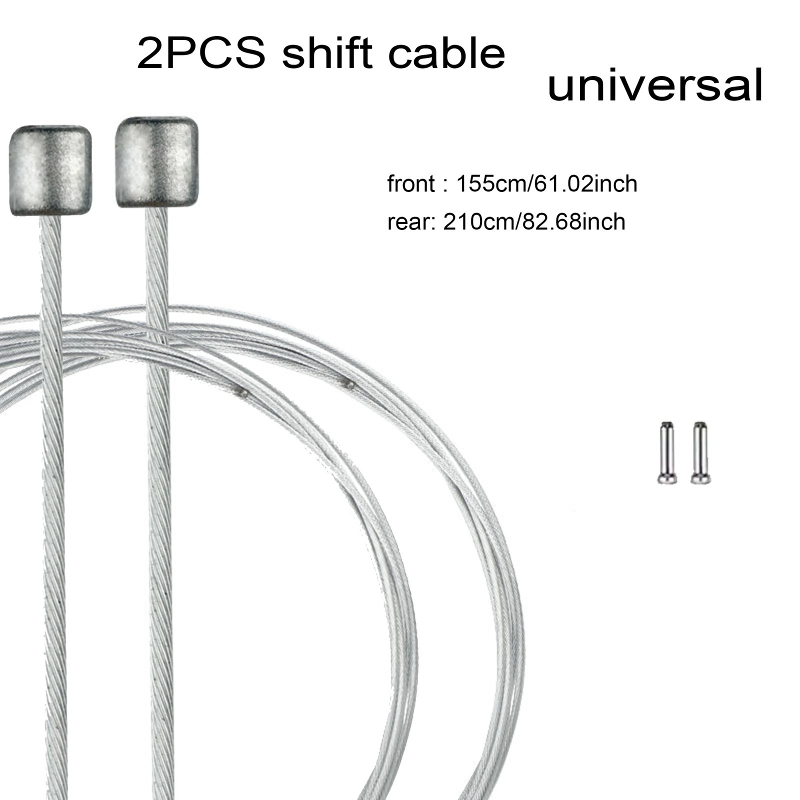 2Pcs/Set Universal Bike Brake & Gear Shift Cable，Stainless Steel Bicycle Cables