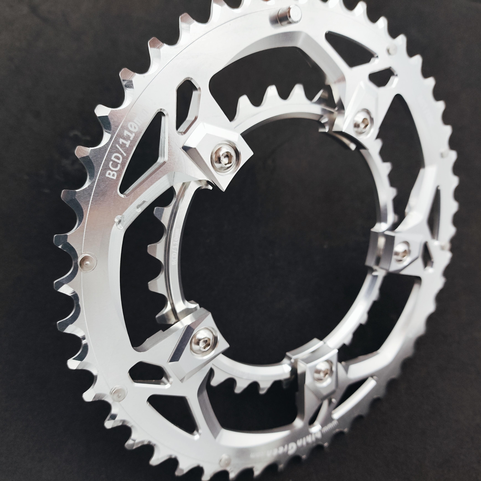 bikinGreen CNC 46/30T BCD 110 For Non Hidden &Hidden 5 Bolts 10/11 SPD CrankSet