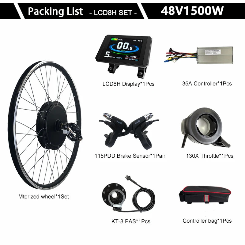 48V 1500W Electric Bicycle Hub Motor Wheel 20-29inch 700C 135-142mm Dropout