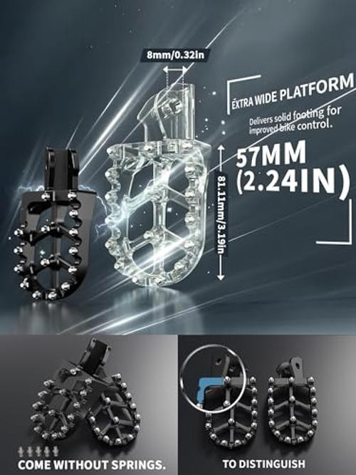 Dirt Bike Foot Pegs,7075 Aluminum CNC Pedals Rests for Surron Light Bee black