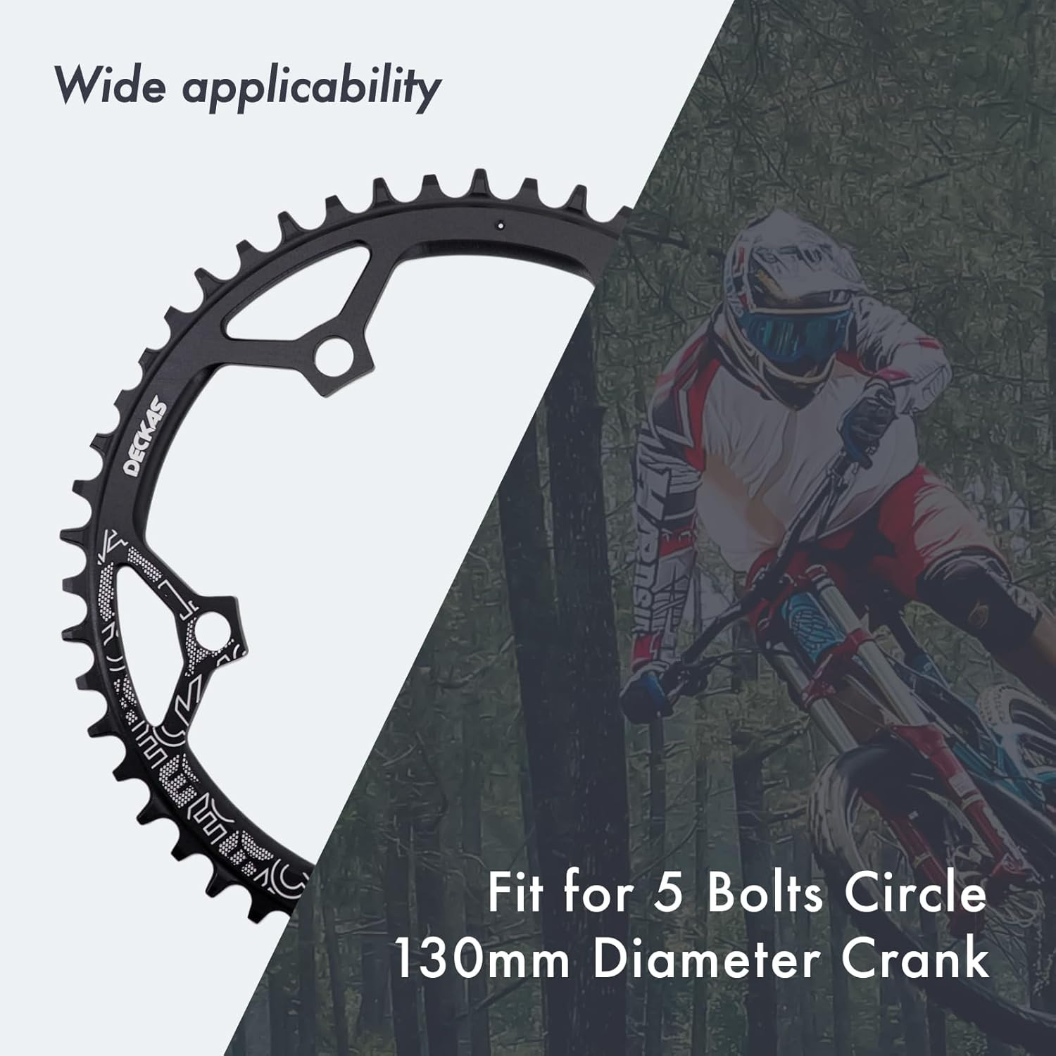 DJC Bike Chainring 130BCD 40T to 58T Round Chainwheel Narrow Wide Tooth Lightwei