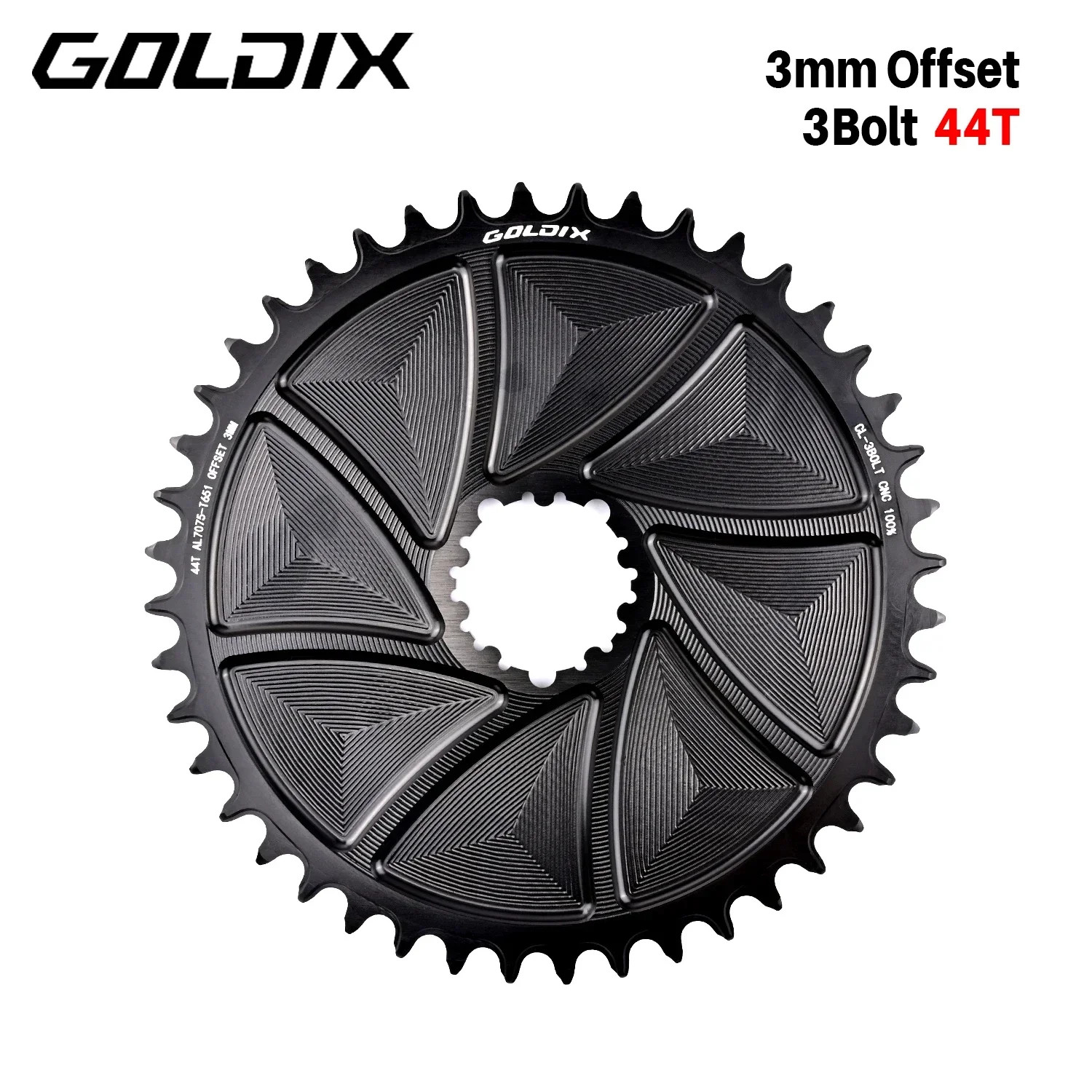 3mm Offset 3-Bolt AERO Wide Narrow Teeth Chainring for MTB Road Bicycle Crankset