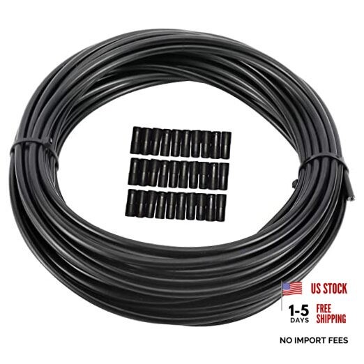 5mm X 50ft Bicycle/Bike Lined Brake Cable Housing with 30Pcs Cable End Caps,