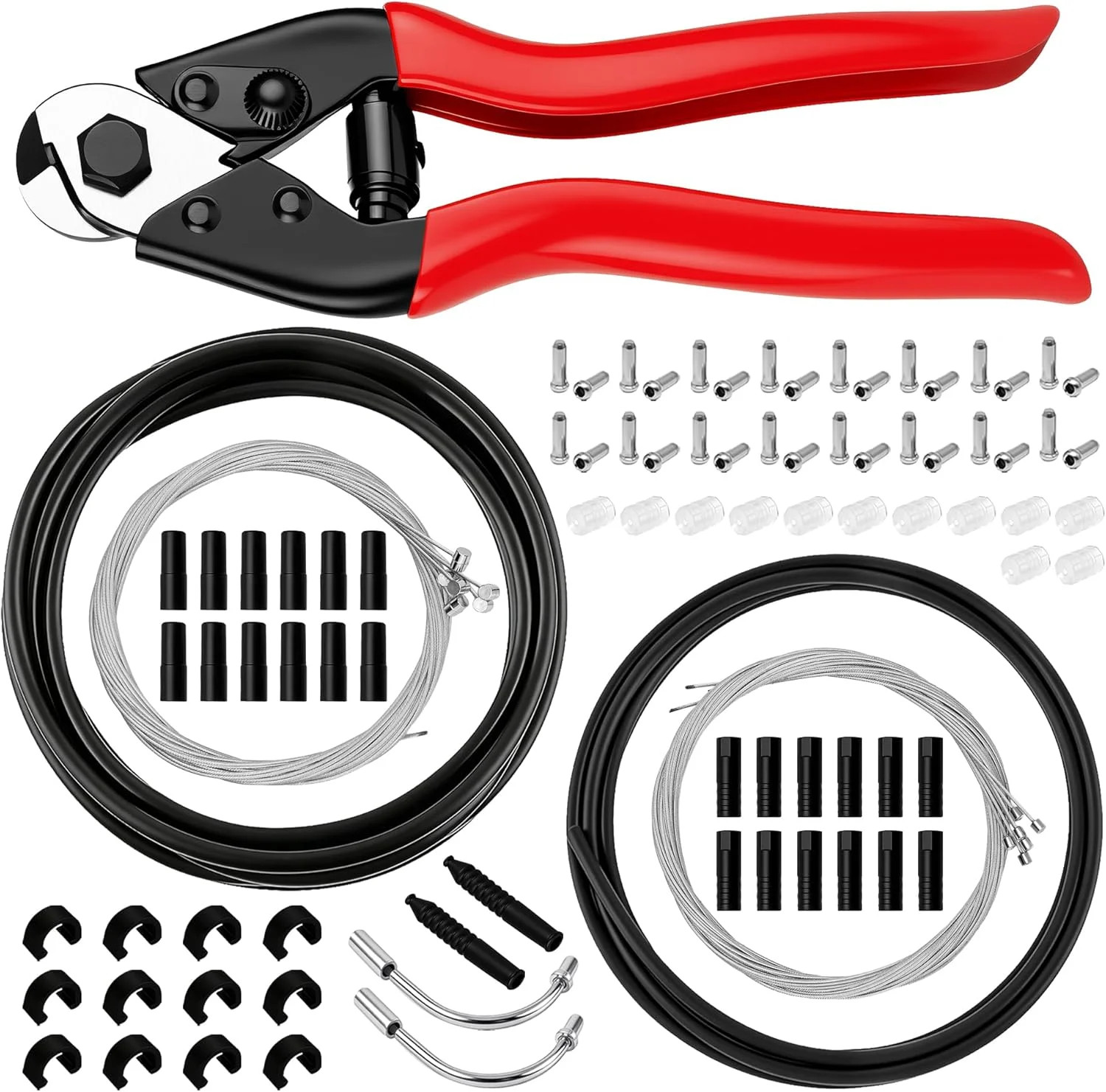 103Pcs Bike Brake Cable Kit with Stainless Steel Wire Cutter, Including Brake an