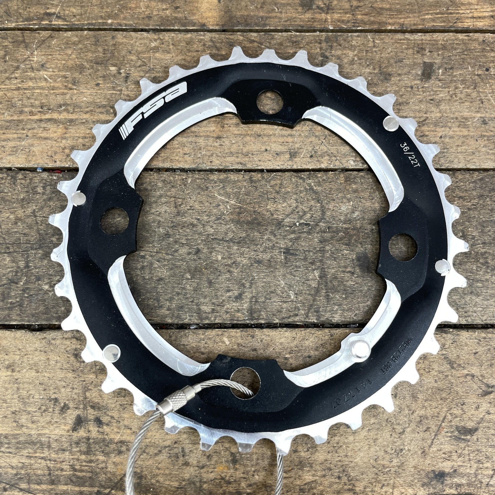 FSA Chainring 36t 104 BCD 4-Arm M11 D10 Black Alloy MTB Bike 36 Tooth WB272B