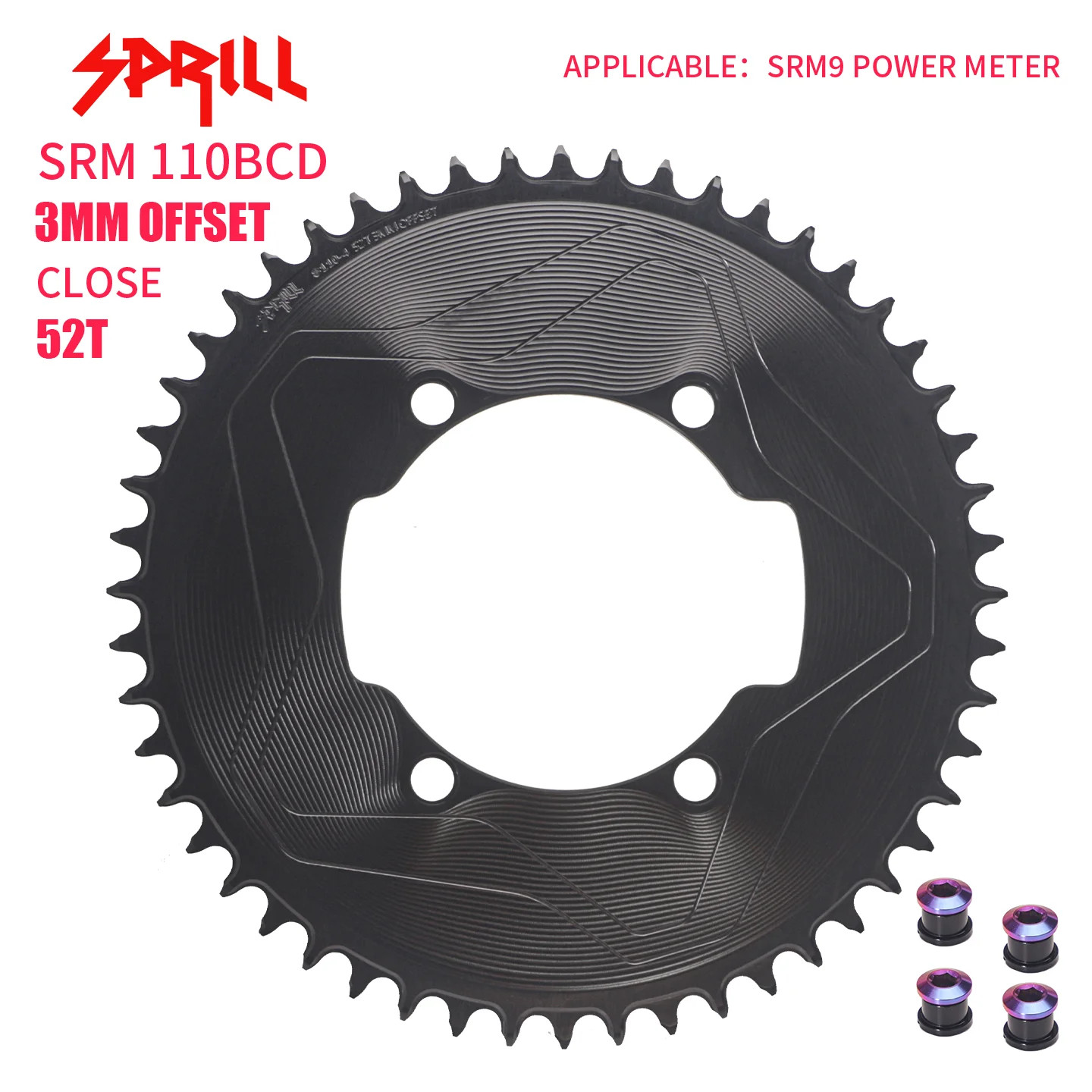 For SRM 9 Power Meter 3mm Offset Chainrings 110BCD FOR TT TRIATHLON Aero 56T-54T
