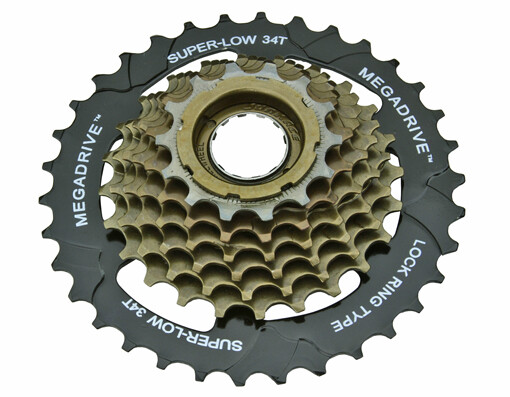 GENUINE SUNRACE 7 SPEED MULTIPLE FREEWHEEL 14/34T FRICTION MFM-2A IN BLACK/BROWN