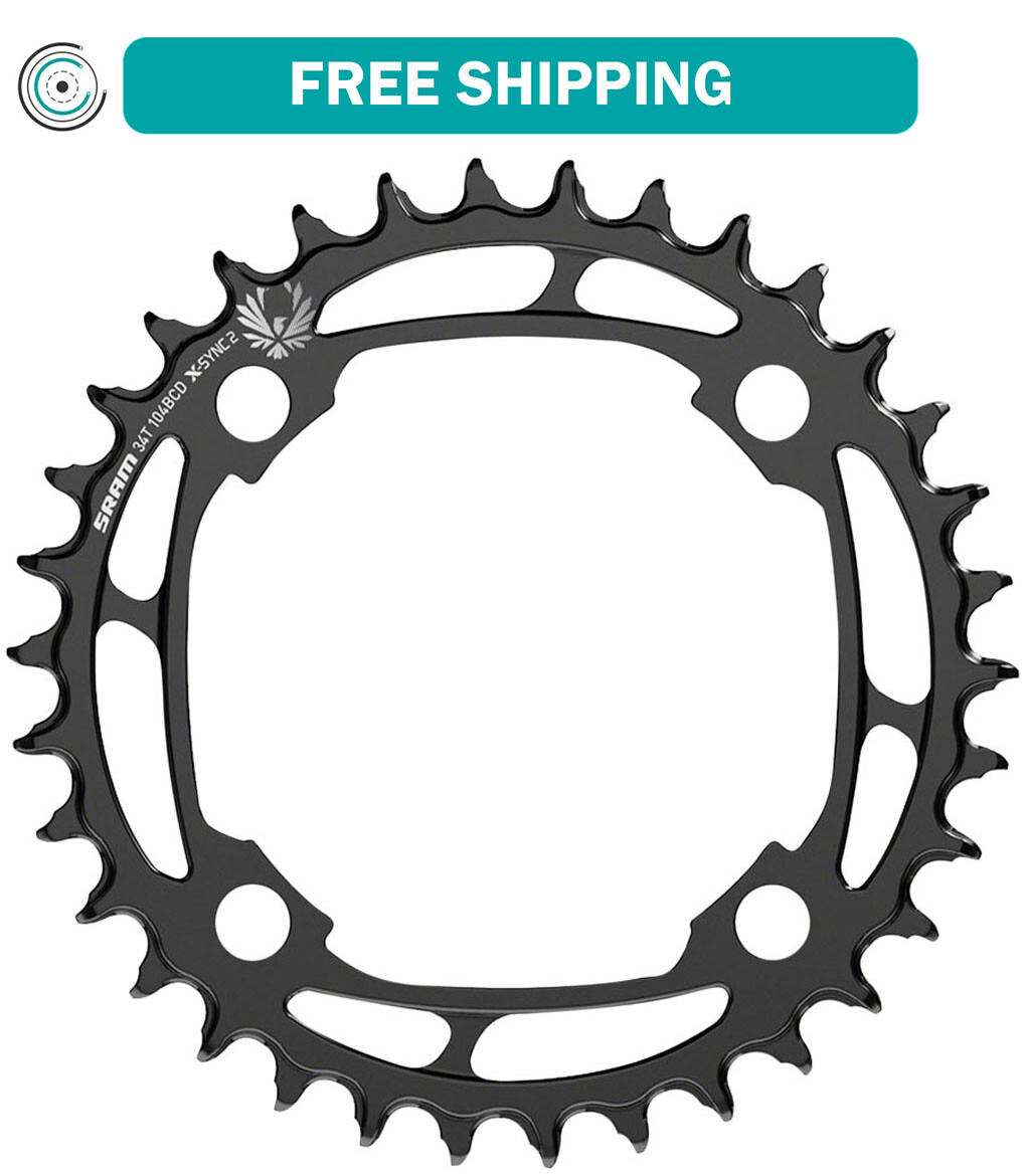 SRAM X-Sync 2 Chainring 34t 104 BCD Bolt Circle Diameter Steel Eagle Black