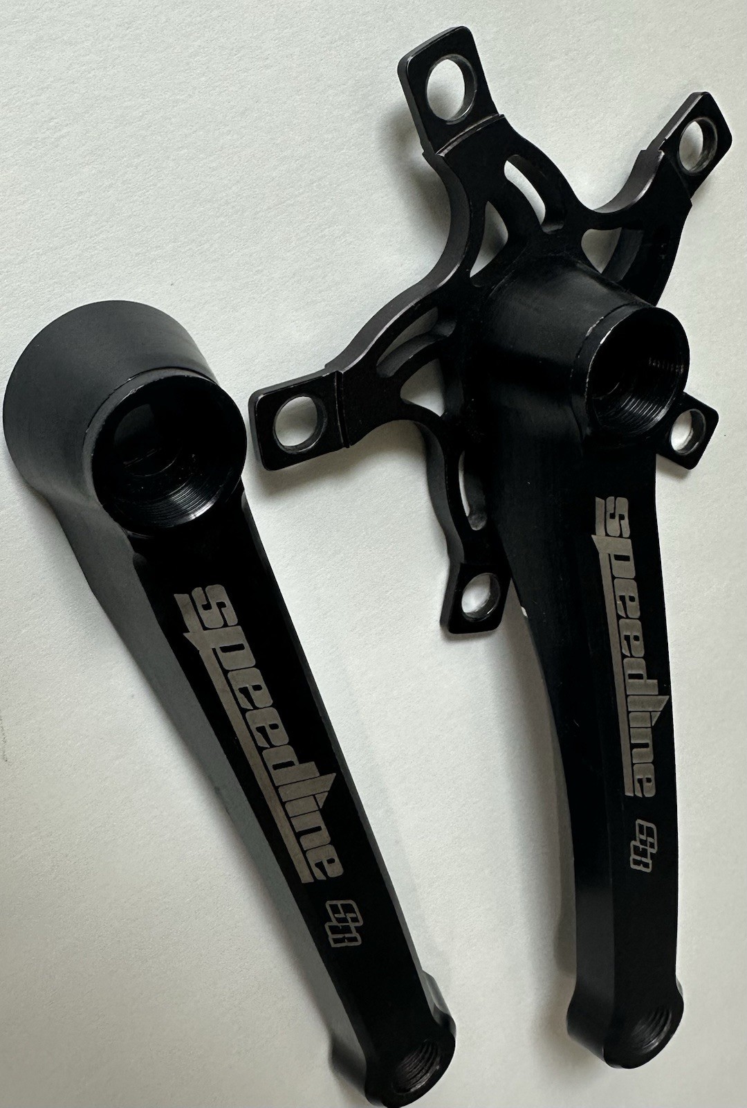 Speedline BMX 165mm Mini Cranks – Black With 5 Bolts Spider