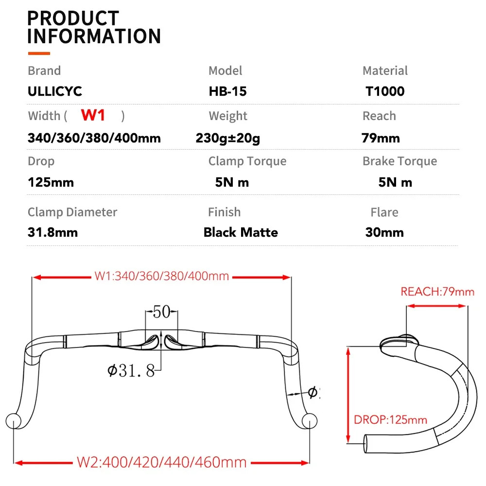 Aero Gravel Bike Handlebar Black Matt 340mm/360mm/380mm Half Internal Routing