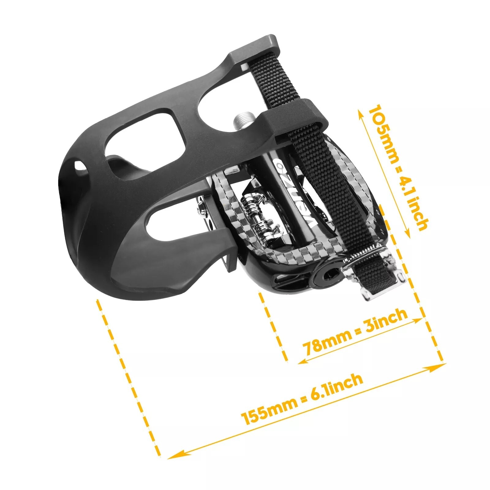 VENZO Bike Toe Clips Cages & Cleats – Compatible with Shimano SPD Pedals – Fi…