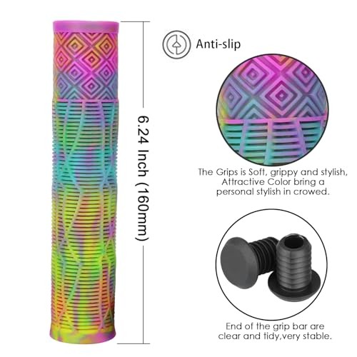 Scooter Grips – Mixed Cool Bike Bicycle Scooter Handlebar Grips | B Rainbow