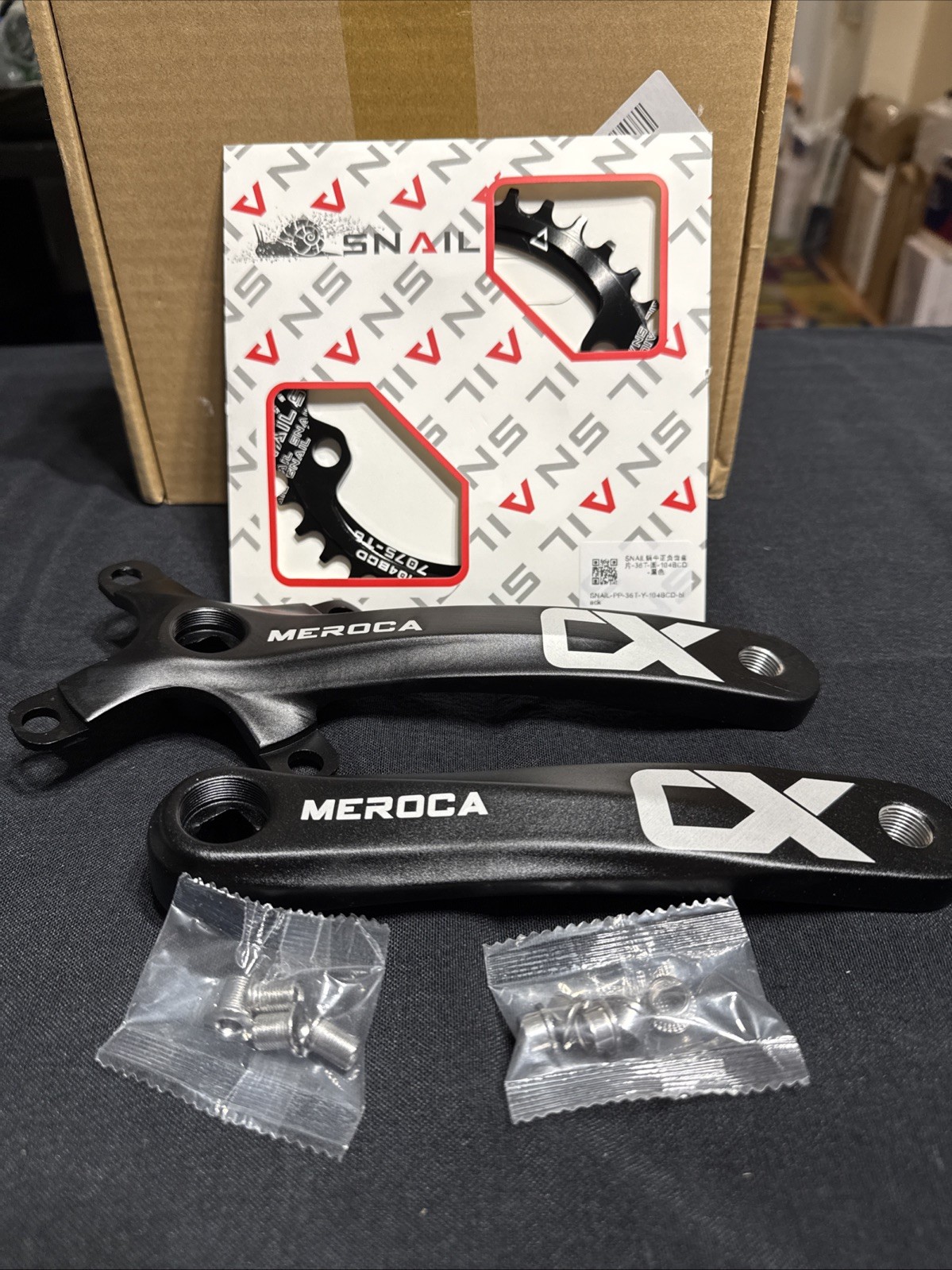 MEROCA Square Taper Crankset SNAIL 36T PP Y 104BCD 7075 T6 Bike 36 Tooth