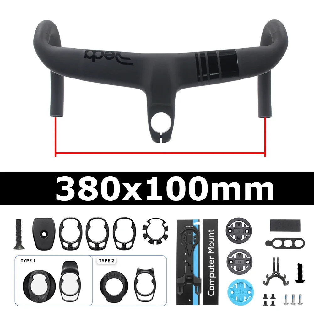 Full Carbon Fiber Cockpit Drop Bar Road Bike Internal Cable Integrated Handlebar