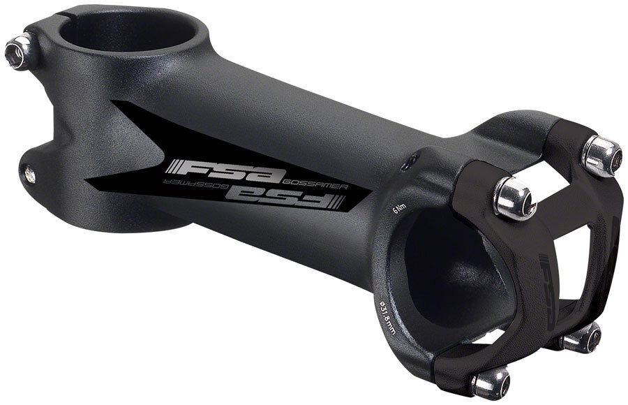 Full Speed Ahead Gossamer Stem 90mm Clamp 31.8mm +/-6 1 1/8 in Black Aluminum