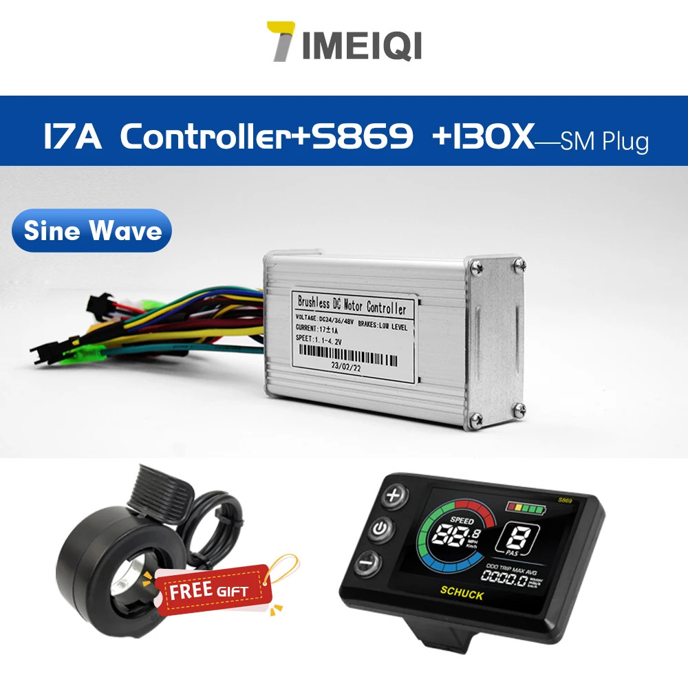 Ebike 3-mode Sine Wave Controller 17A/26A/30A/40A for 250W-3000W Brushless Motor