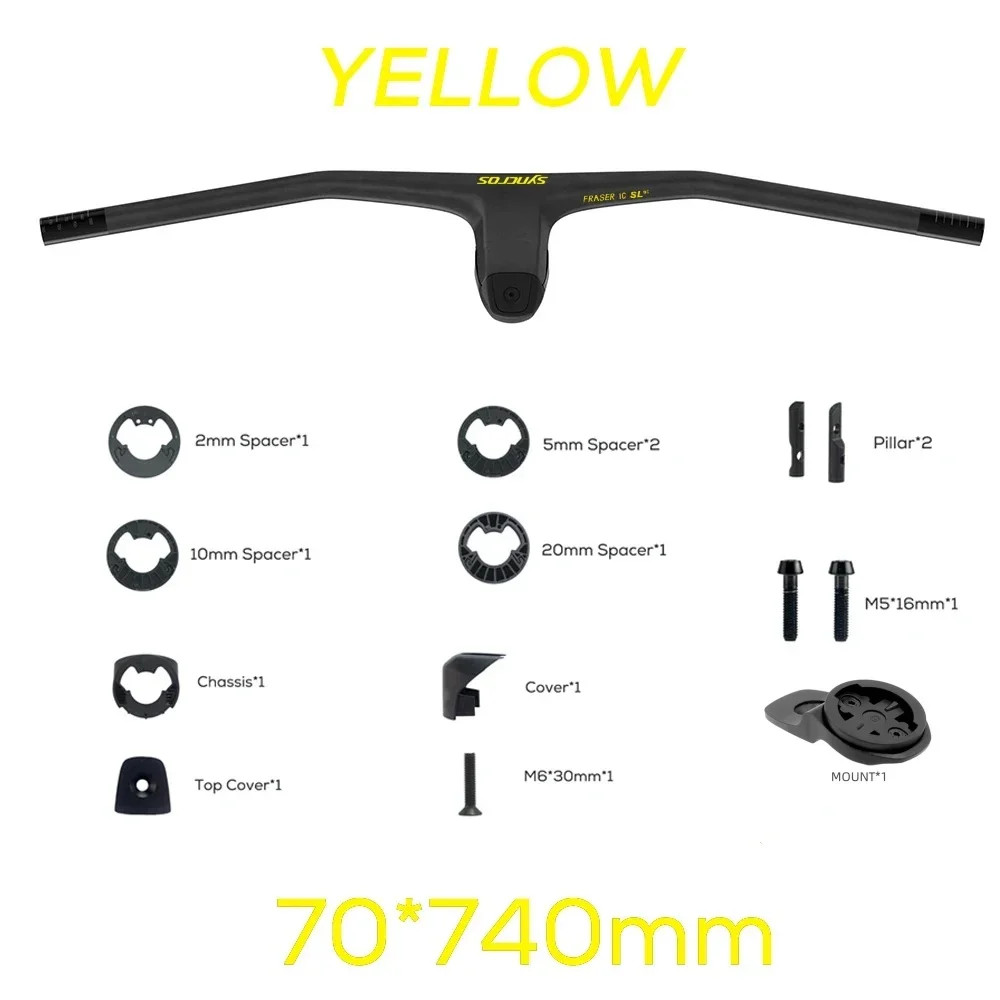 740MM -40 Degrees Full Carbon Fiber Integrated Cockpit MTB Handlebar Accessories