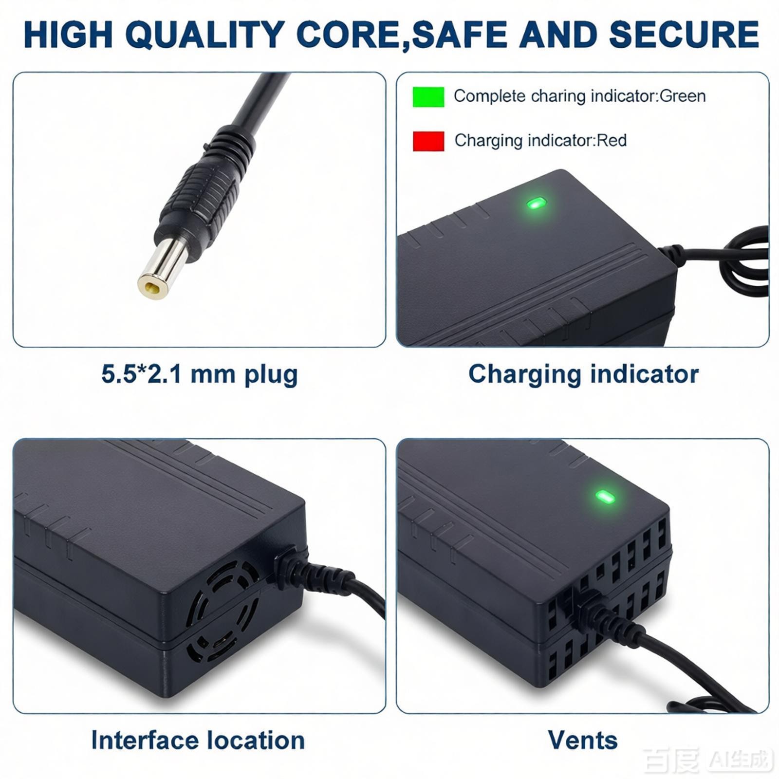 UUG 42V 5A Chager Power Adapter for 36V Lithium Battery Electric Bike Bicycle