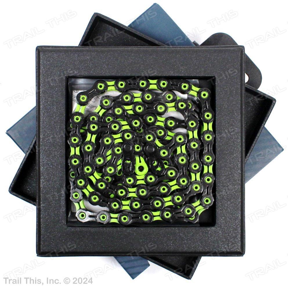 KMC DLC 11 Green & Black 11-Speed Bicycle Chain fits Campagnolo SRAM Shimano