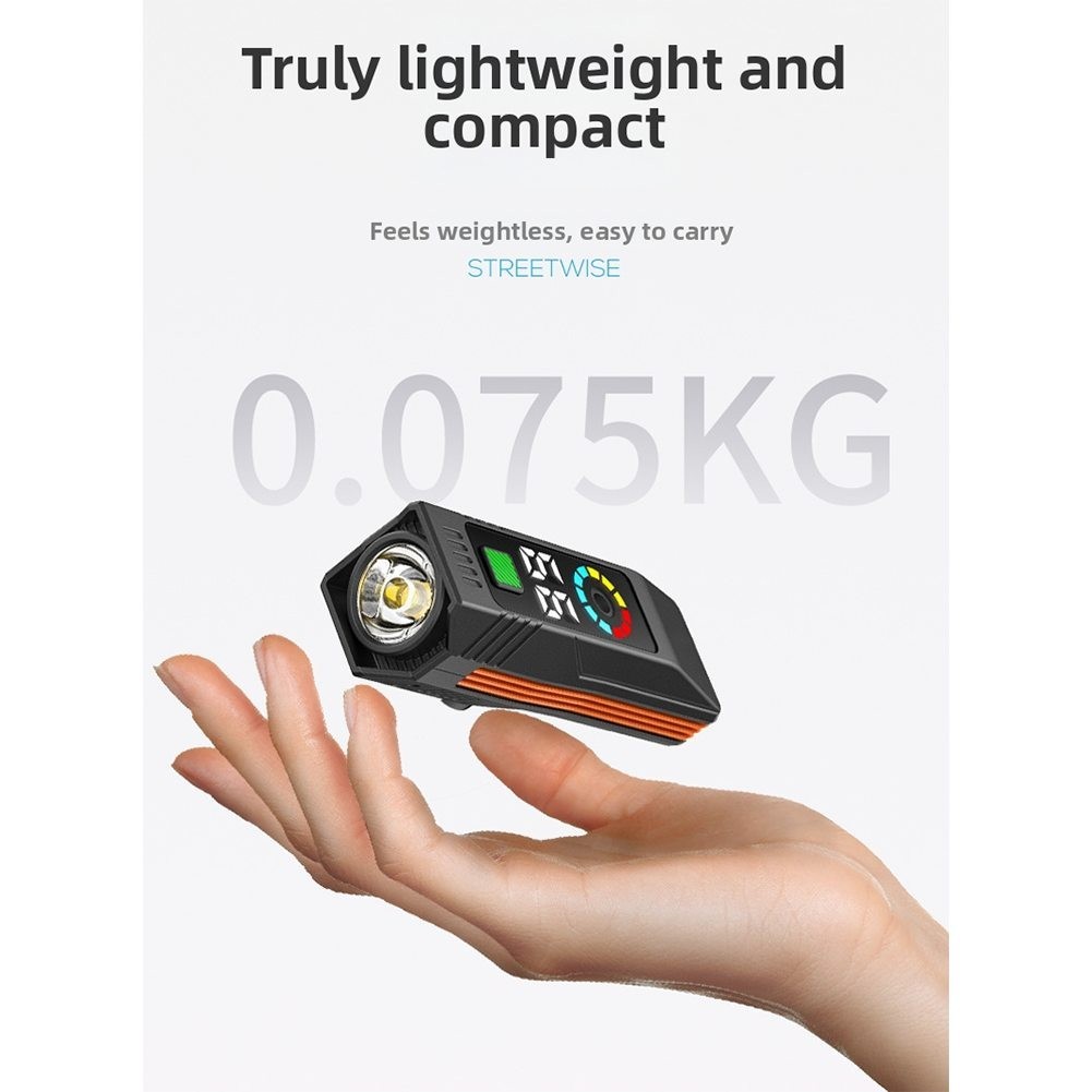 Cycling Front Light with Digital Screen Real Time Monitoring and Sound
