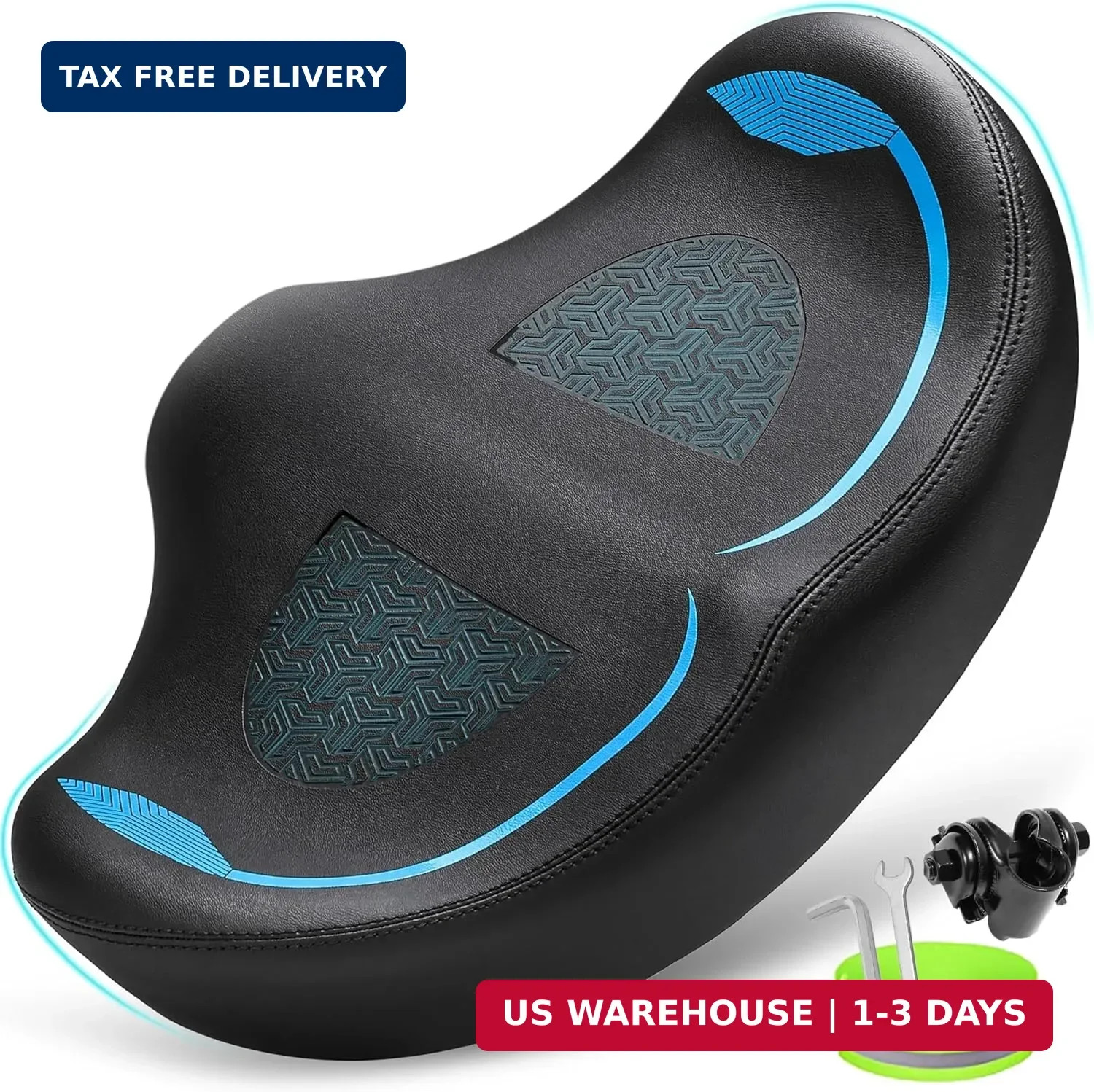 CDYWD Noseless Oversized Bike Seat for Men Women Comfort, Extra Wide Padded Bicy
