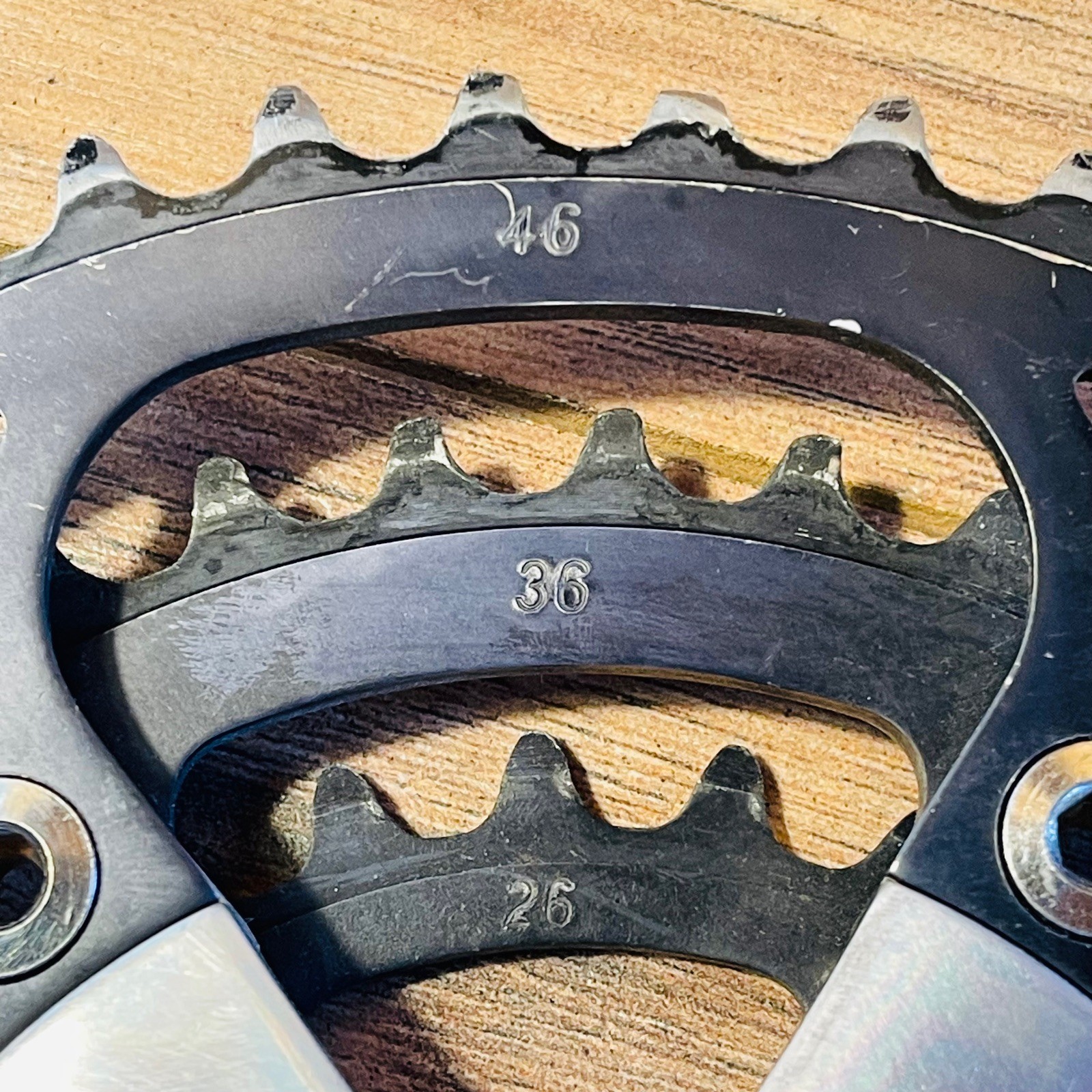 Used Ritchey Logic Triple Crankset Sugino Square Taper 110 74 180mm Black Rings