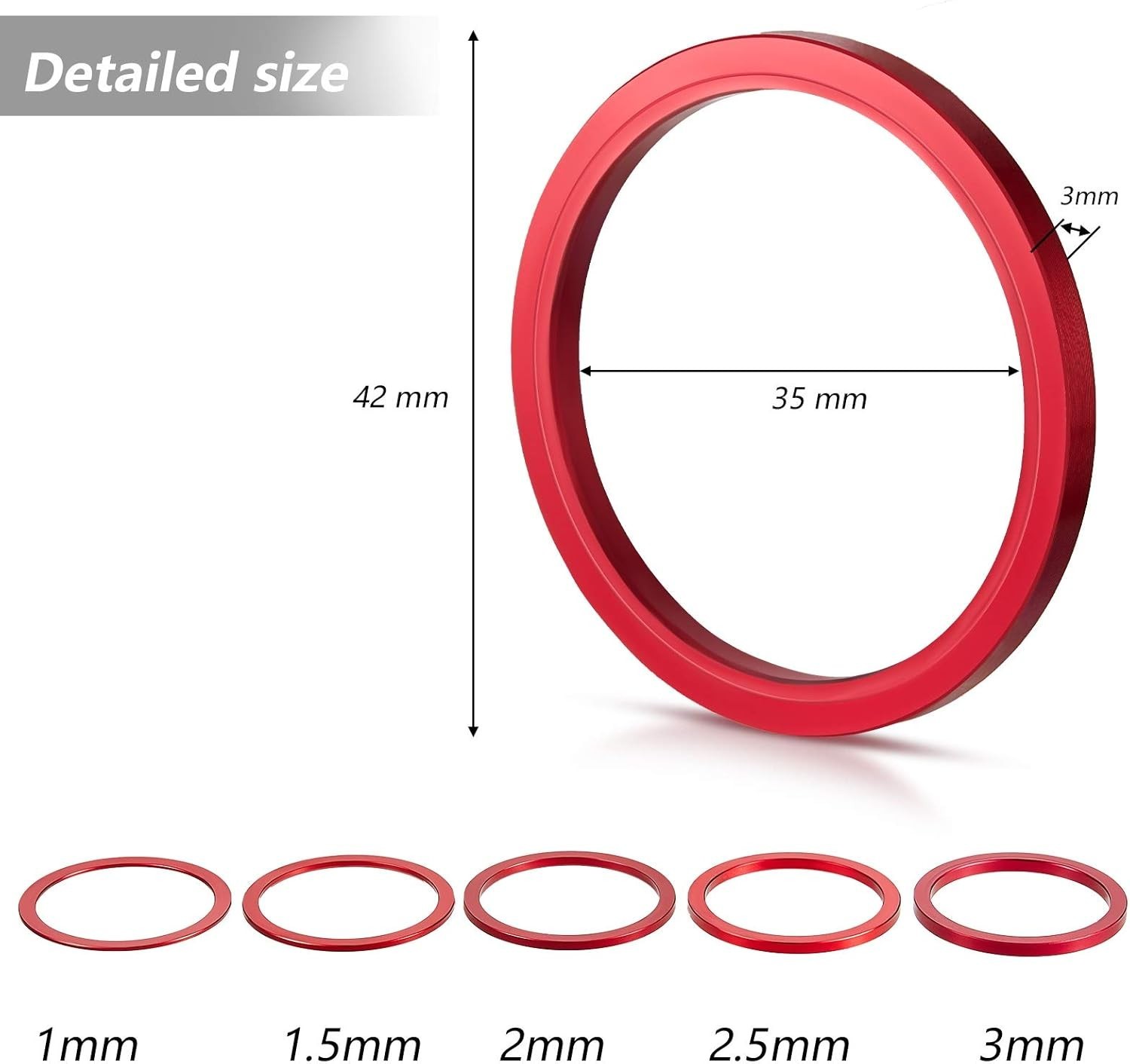 10pc Bike Cassette Spacer Washer Set 1-3mm Anodized Alloy 7 8 9 10 11 Speed Free