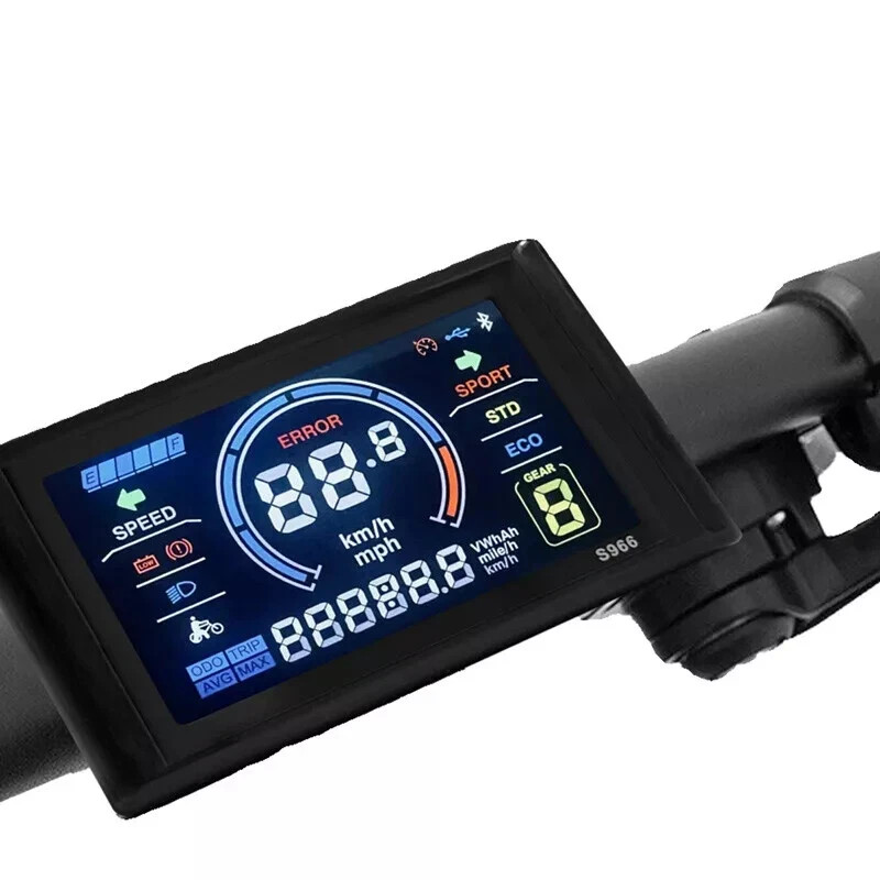 24-52VS966LCD ABS IP65 E-Bike Scooter Display Multi-func Waterproof EasyInstall