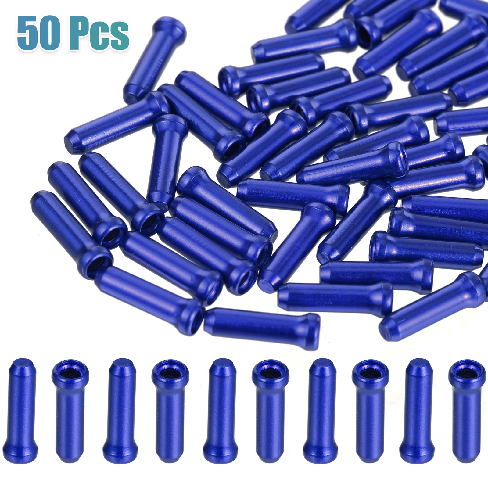 50pcs Bike Brake Cable Cap Bicycle Shifter Brake Gear Inner Cable Cap Blue