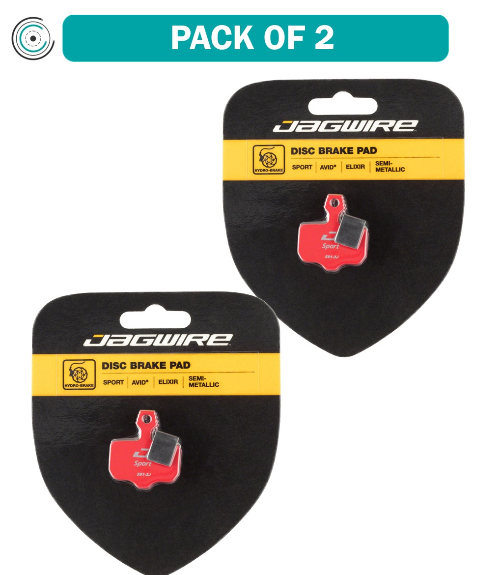 Pack of 2 Jagwire Mountain Sport Semi-Metallic Disc Brake Pads for Avid Elixir R