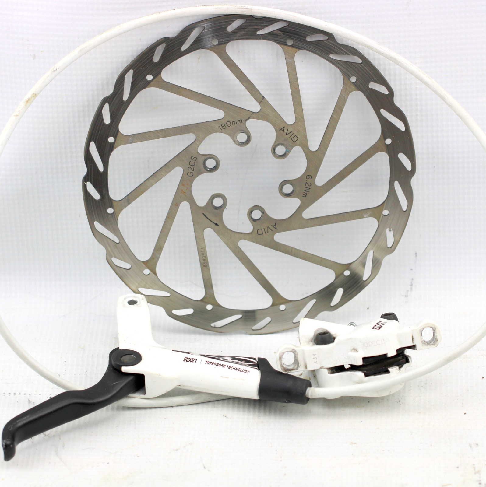 AVID ELIXIR 1 BRAKE Lever w/Hydraulic Caliper White Front/Right 180mm Disc Incl