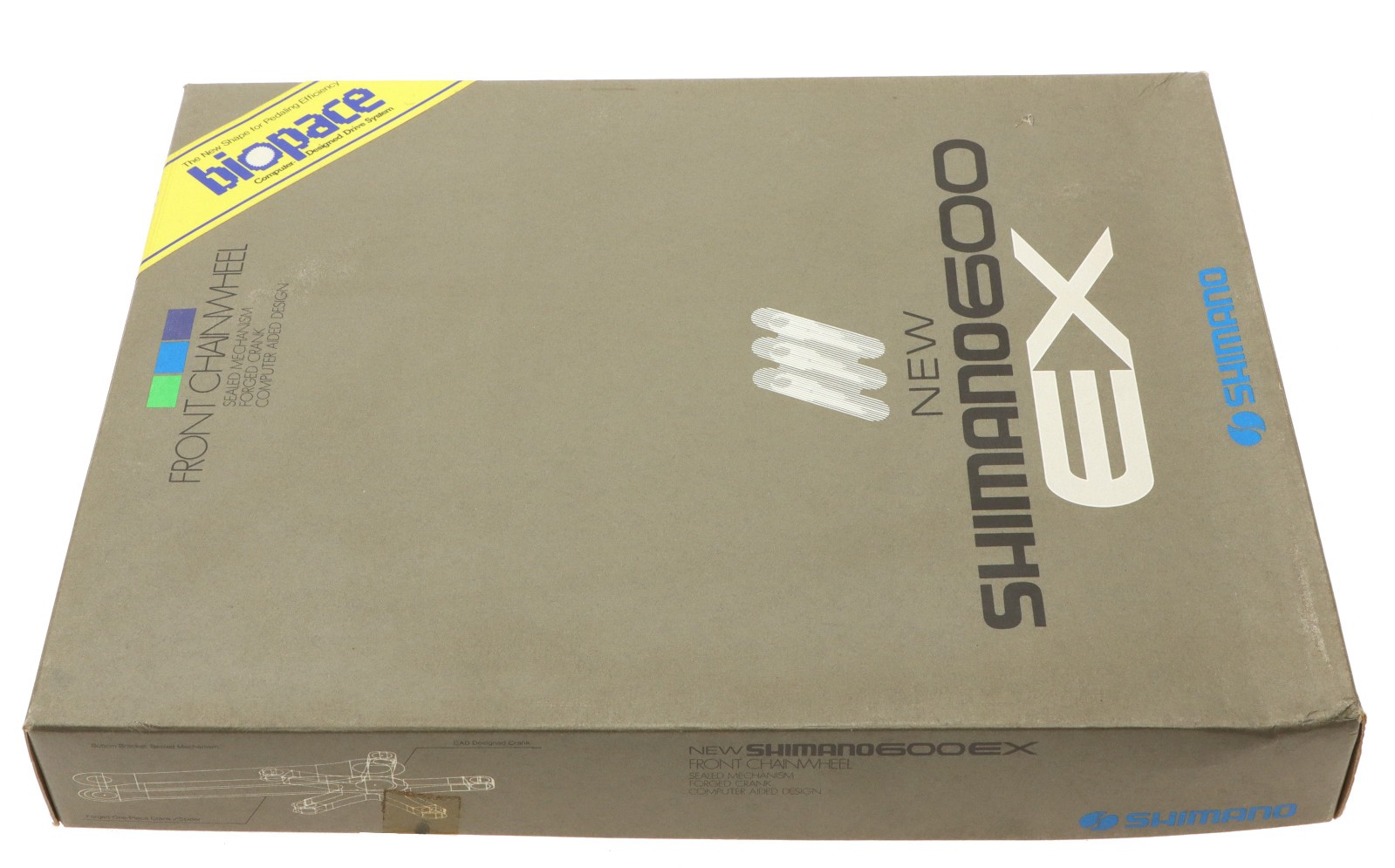 Shimano 600 EX FC-M6207 Biopace 6 Speed Crank w/BB 165mm Silver 52/42 NOS NEW