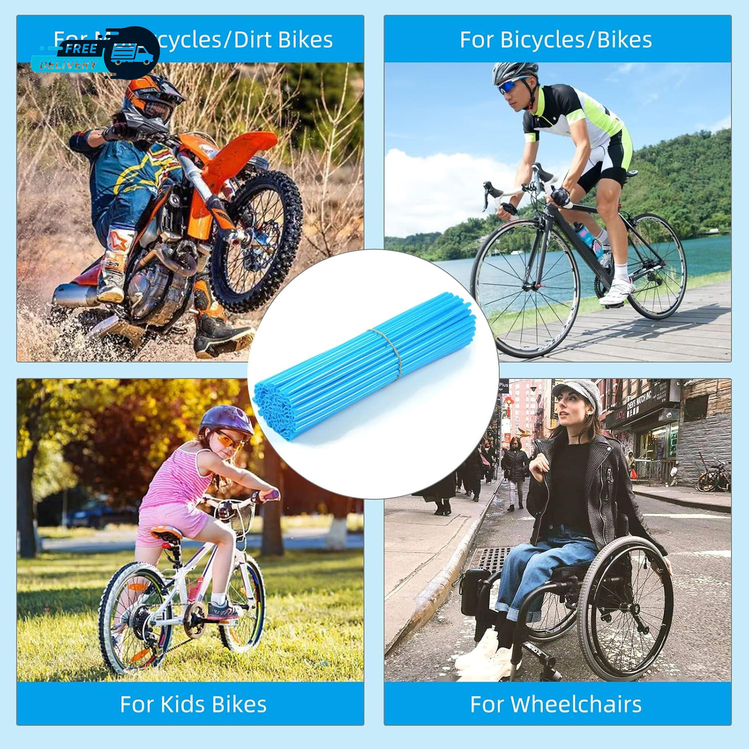 Spoke Skins Spoke Covers: 8-21 Inch Rims Protector & Decoration for Dirt Bike