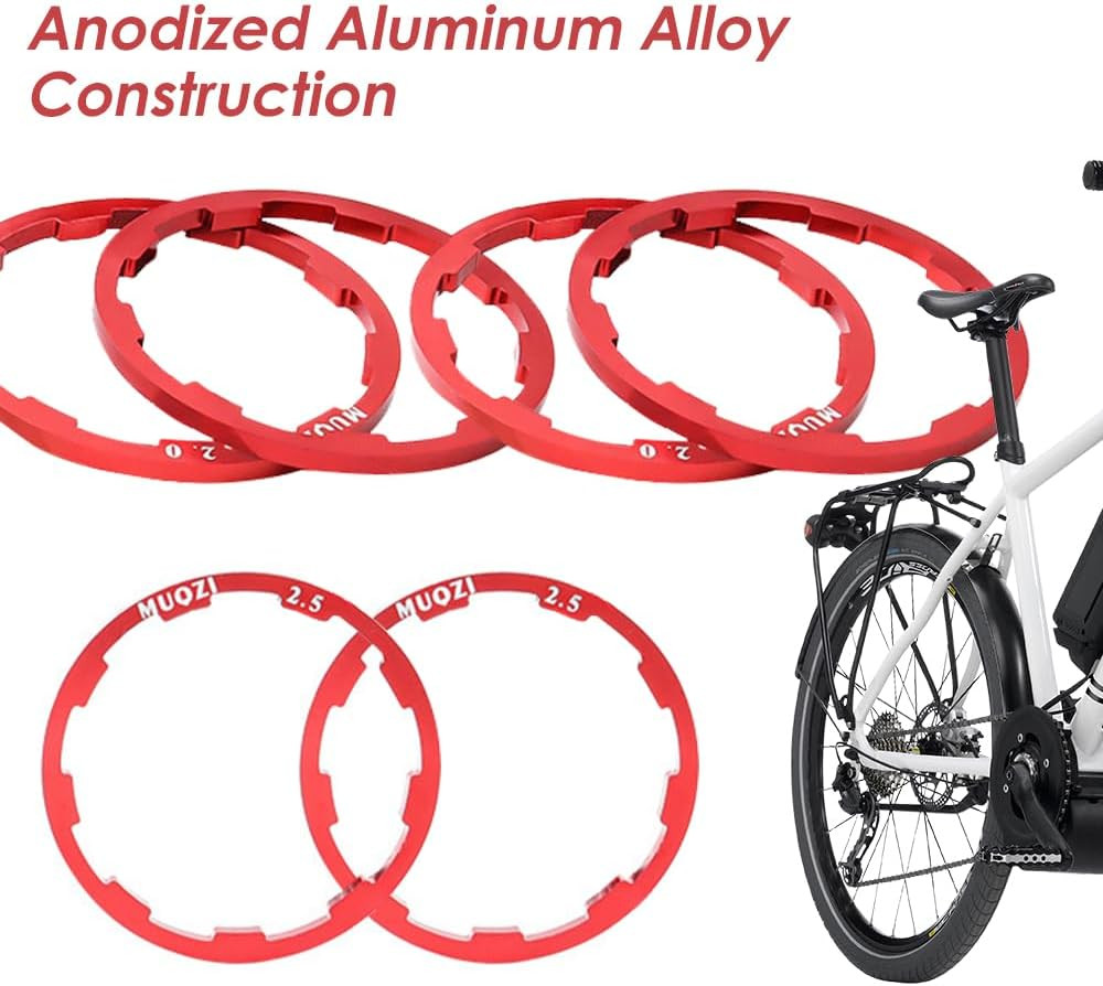 Headset Spacers for Bike Cassette, 10 Pcs Aluminum Alloy Bicycle Bottom Bracket