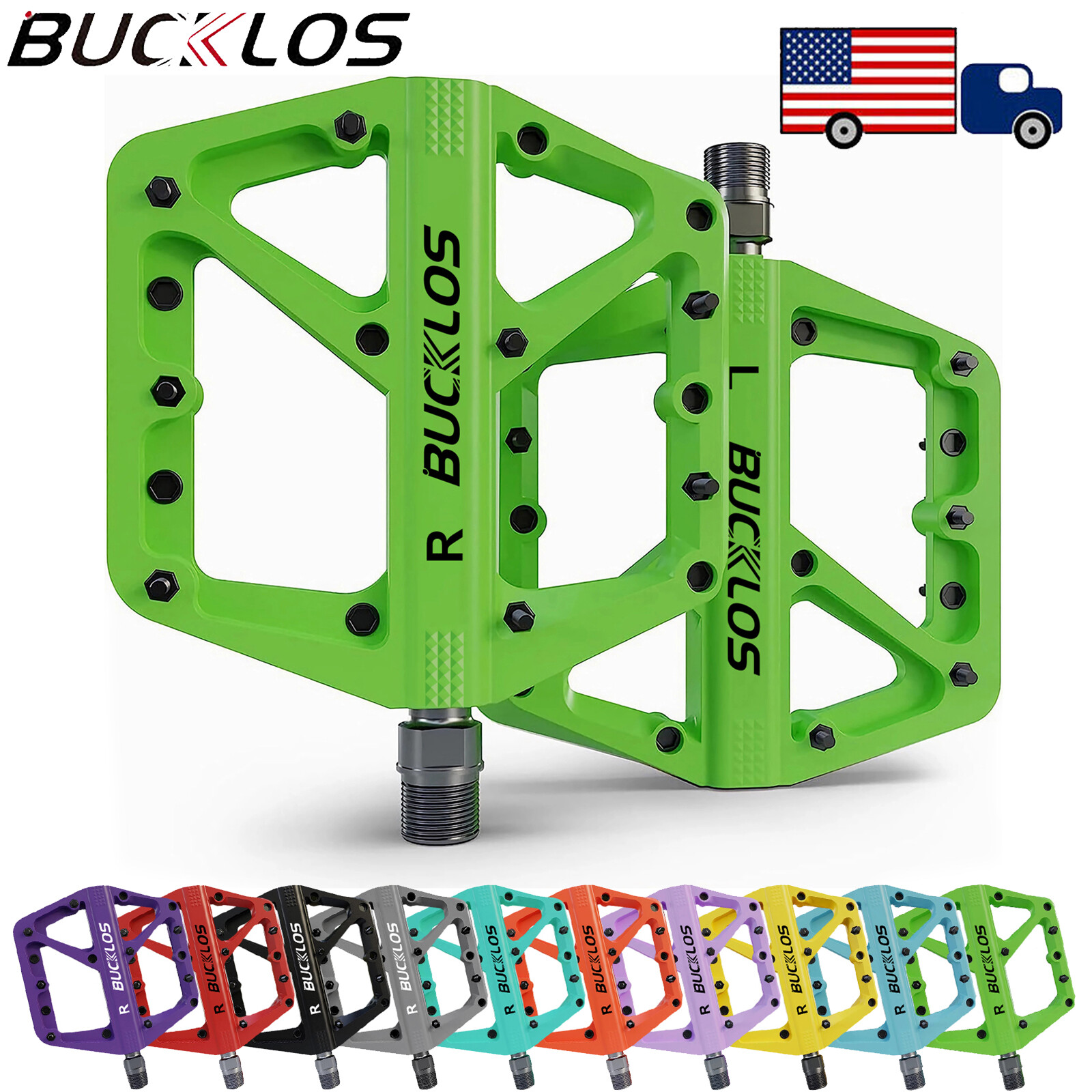 MTB BIKE PLATFORM PEDALS SEALED BEARING NYLON BICYCLE ROAD CYCLING WIDE PEDALS
