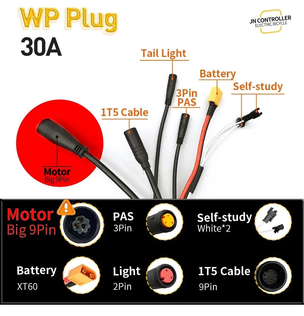 Ebike Controller Sine Wave 350W-1000W Motor Controller 24V/36V/48V 17A 26A 30A