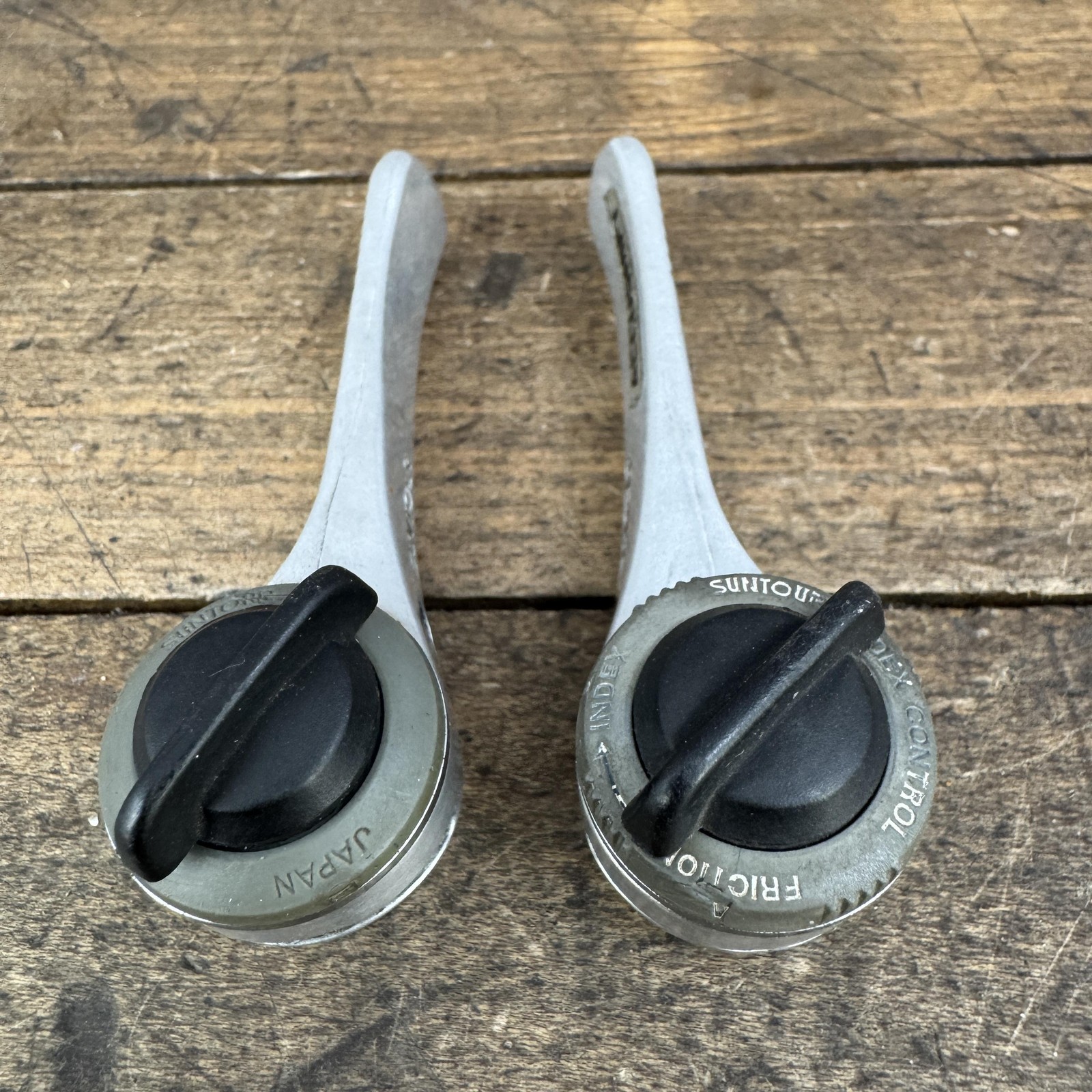 Vintage SunTour AccuShift Power 6 Speed Down Tube Shifter Set Silver Japan