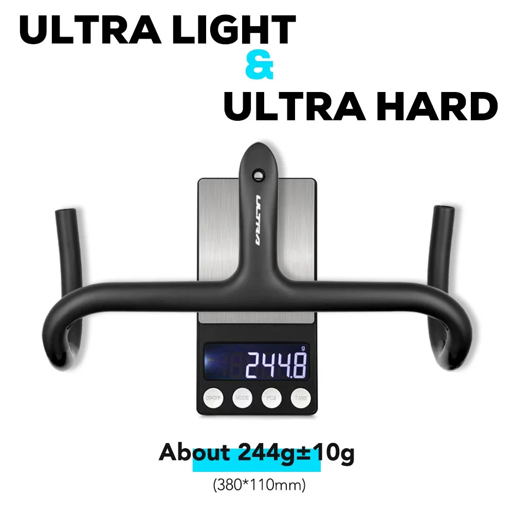 Road Bicycle Carbon Internal Cable Integrated Drop Bar 360-380mm with Mount