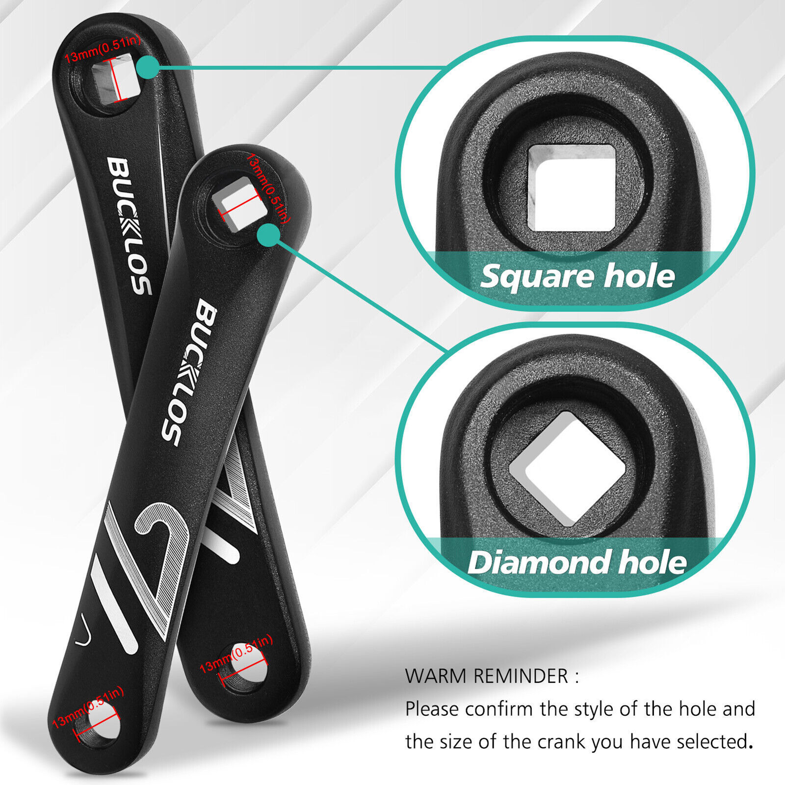 Mountain Bike Left Hand Taper Crank Arm 152/170/175mm Round hole Diamond/Spline