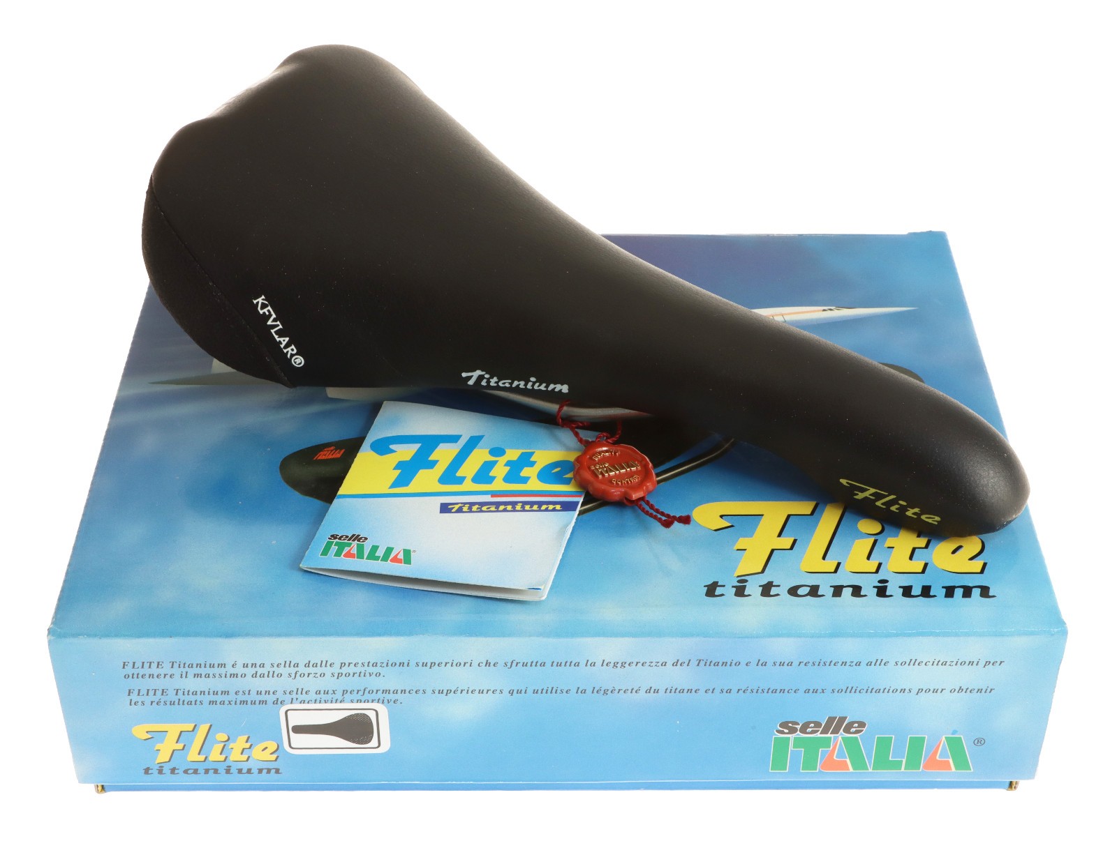 Selle Italia Flite Saddle Titanium Rails Black Made With Kevlar (K) NIB NOS NEW