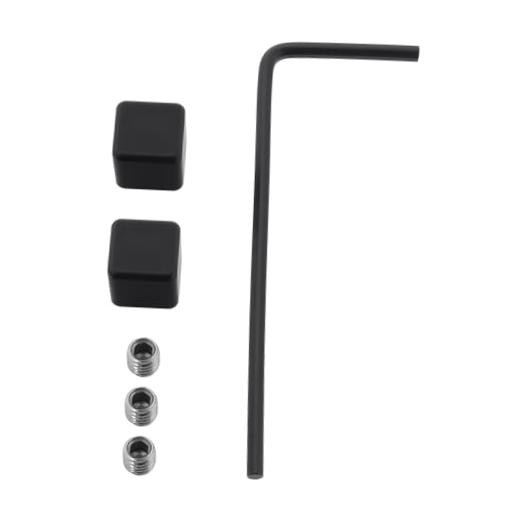 2pcs Square Bike Cable End Caps Aluminum Alloy with Screws and Hexagonal Black