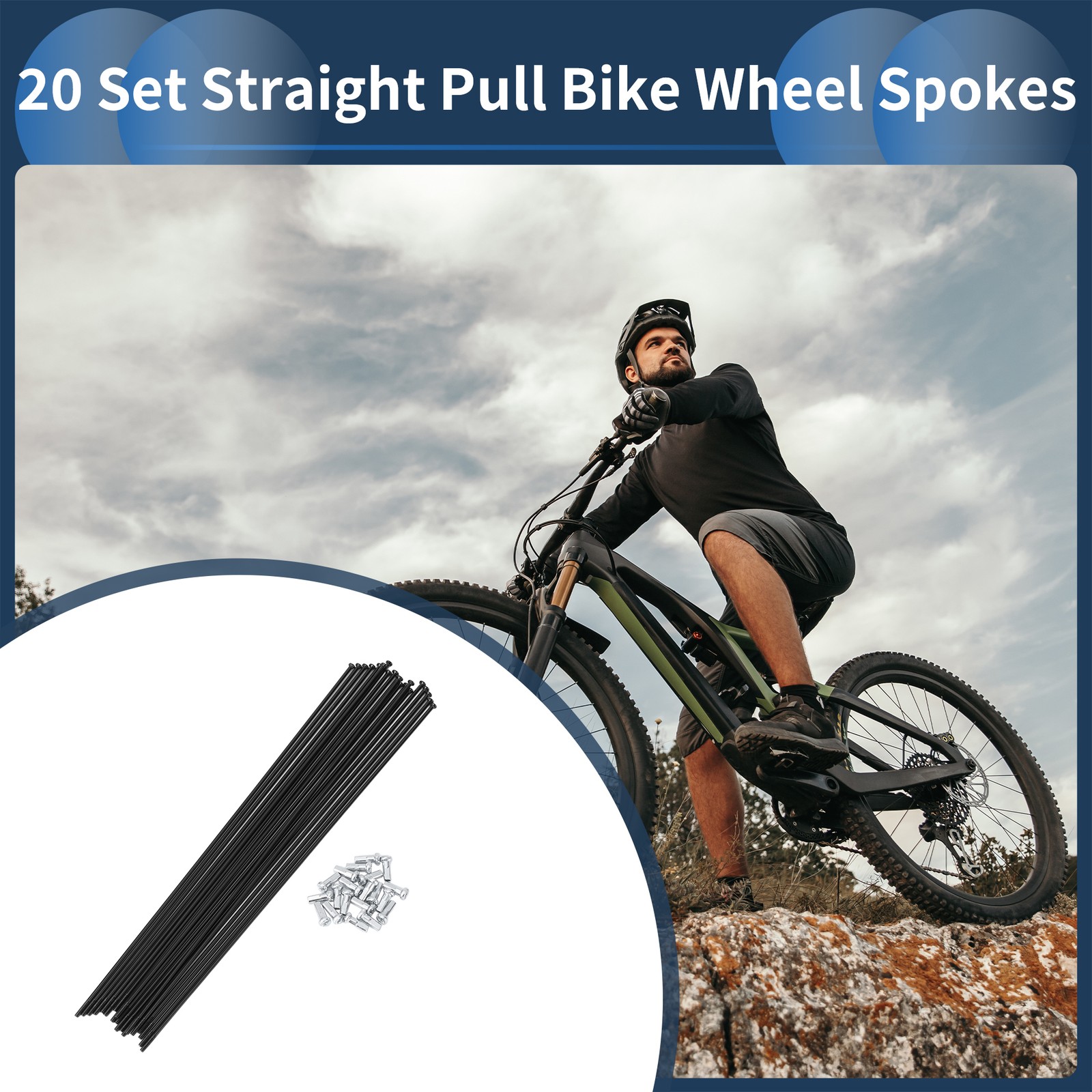 20 Set 14G Straight Pull Bicycle Spokes 231mm Straight Pull Bike Wheel Spokes