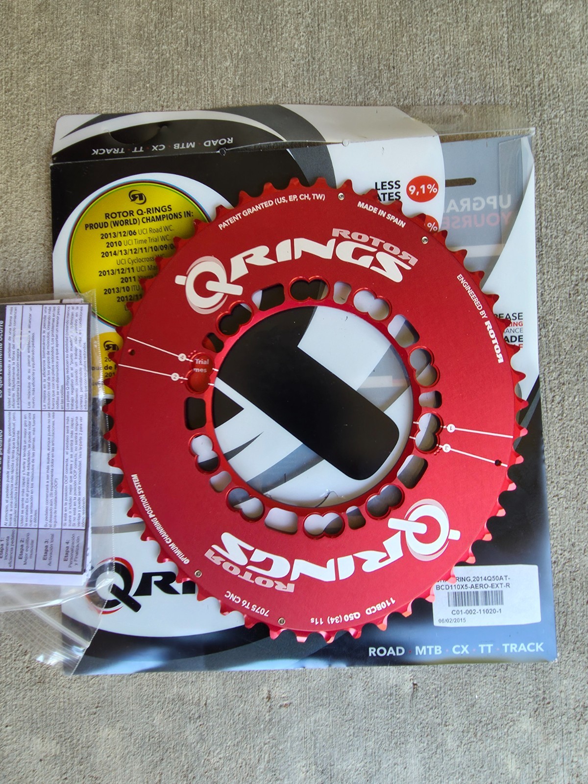 Rotor Q-Rings 110×5 BCD 50t Oval Chainring 2014Q50AT-BCD110X5-AERO