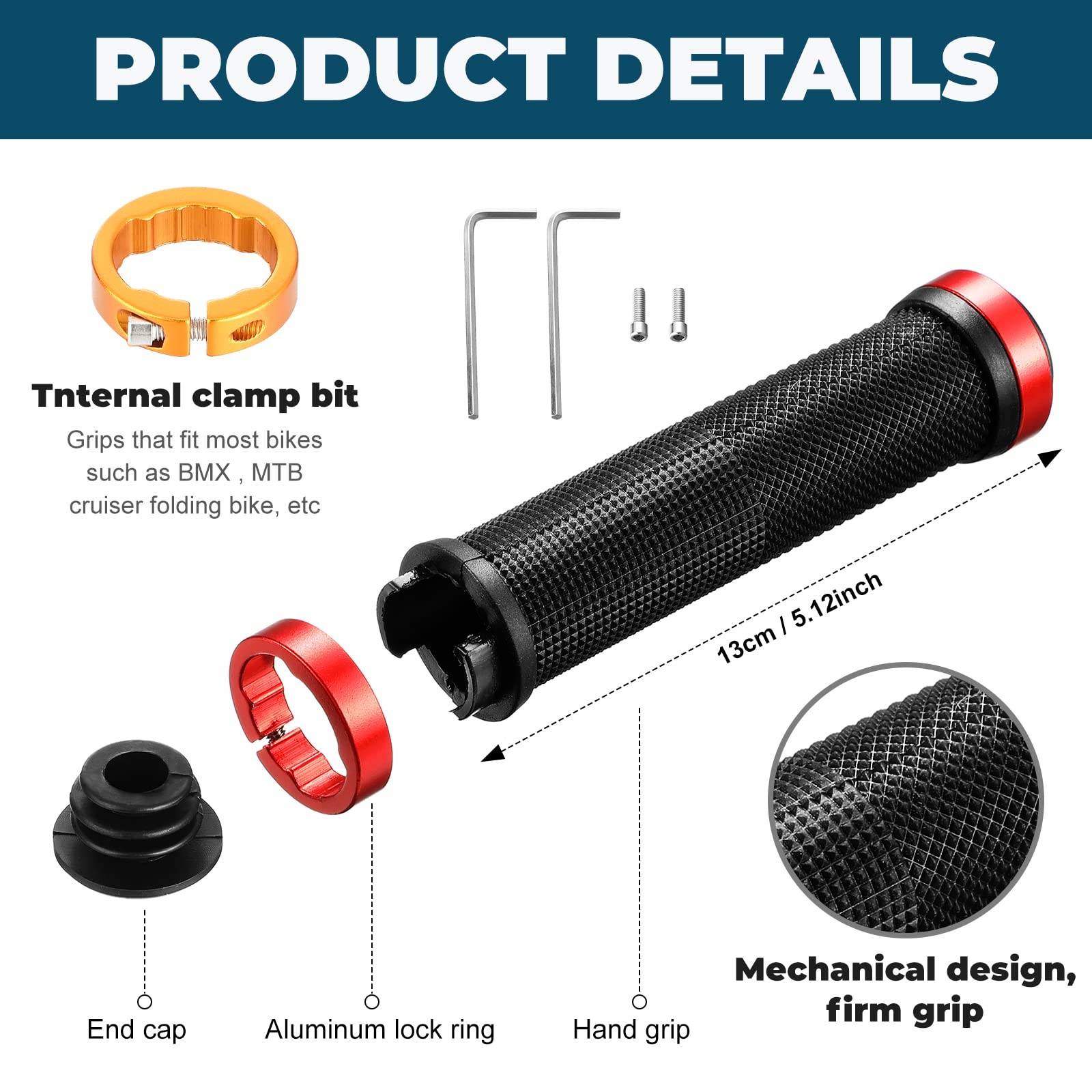 10 Pcs Bike 5.2 inches (length), 0.87 (diameter), black-white