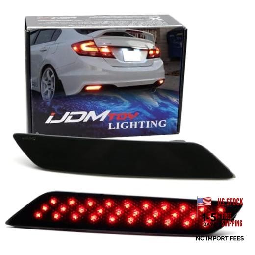60-SMD LED Bumper Reflector Lights Compatible With 2013-2015 Honda Smoked Lens